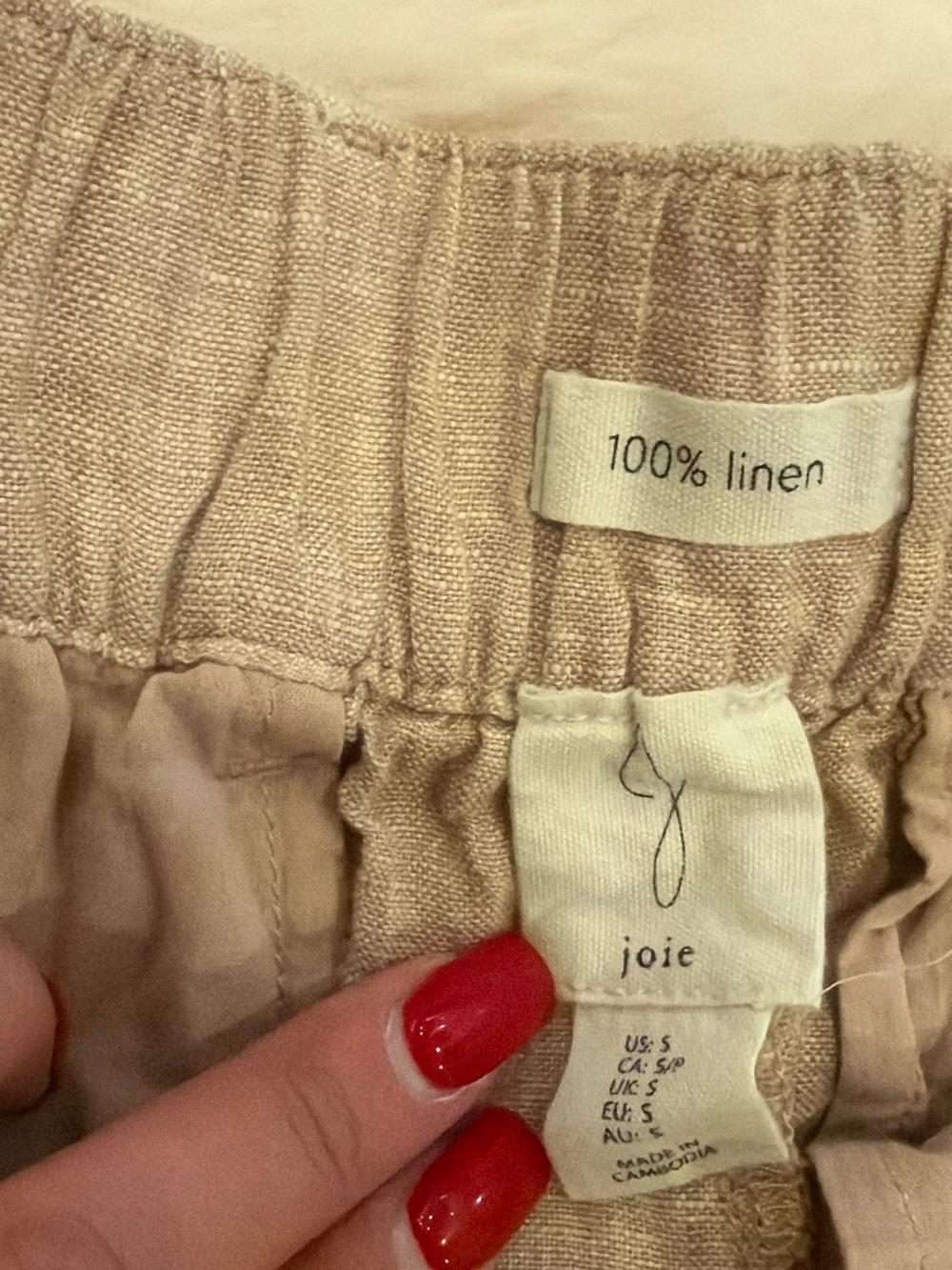 Joie Linen Pull-On Skirt in Light Beige